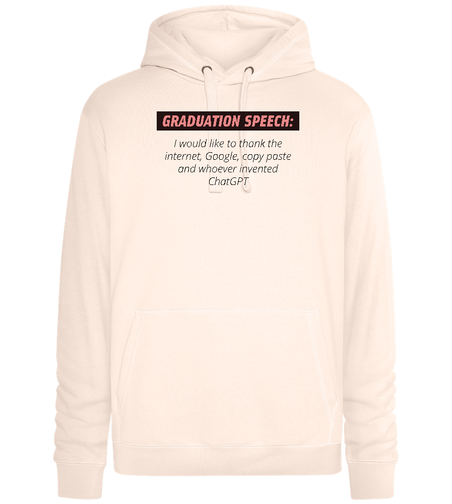 Graduation Speech Design - Premium unisex hoodie_LIGHT PEACH ROSE_front