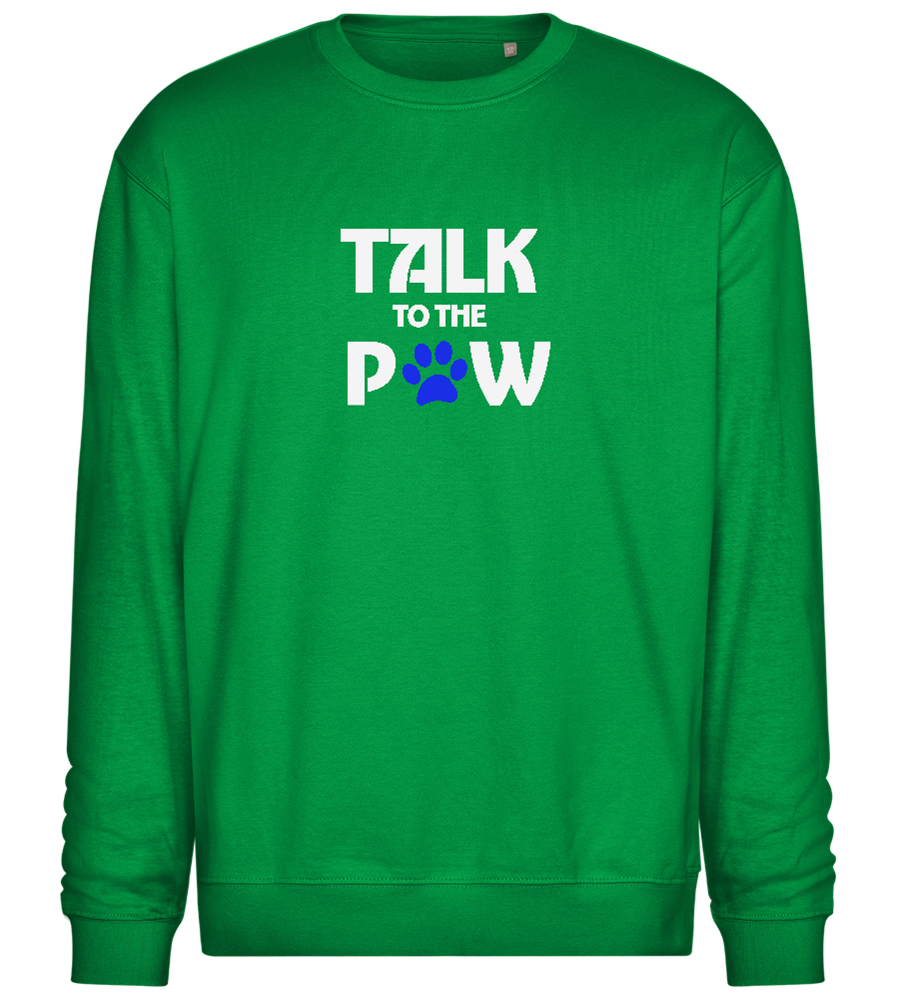 Talk to the Paw Design - Comfort Essential Unisex Sweater_MEADOW GREEN_front