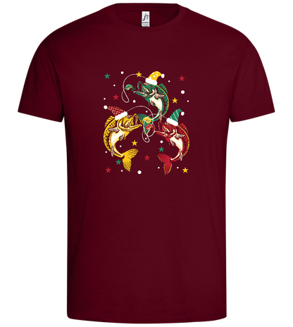 Fish with Christmas Hat Design - Premium men's t-shirt_CHILE_front