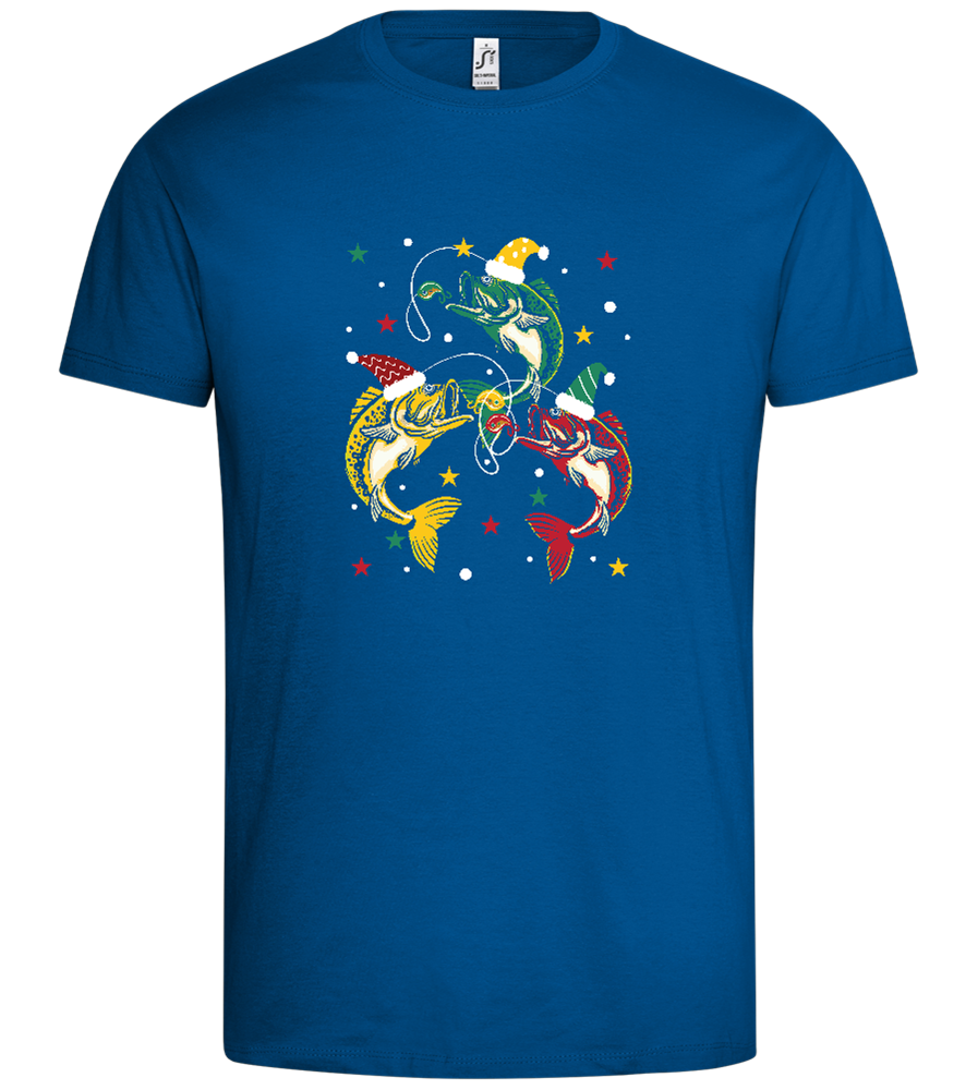 Fish with Christmas Hat Design - Premium men's t-shirt_ROYAL_front