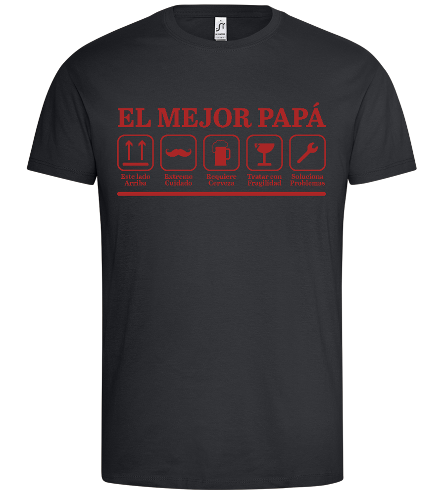 El Mejor Papá Design - Premium men's t-shirt_DARK GRAY_front