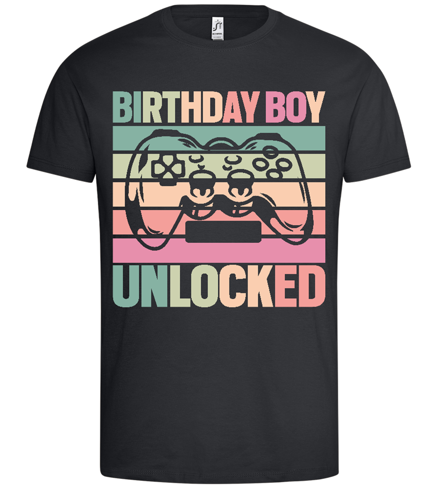 Unlocked Birthday Boy Design - Premium men's t-shirt_DARK GRAY_front