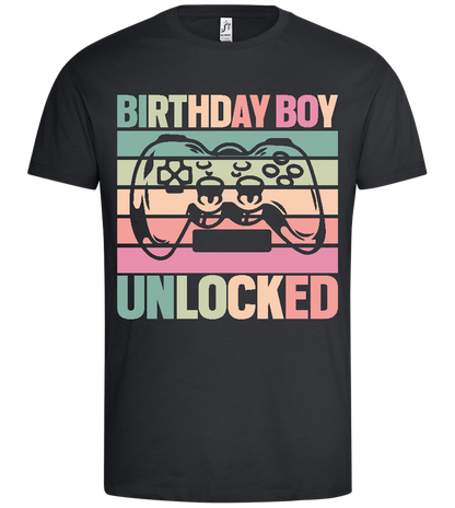 Unlocked Birthday Boy Design - Premium men's t-shirt_DARK GRAY_front