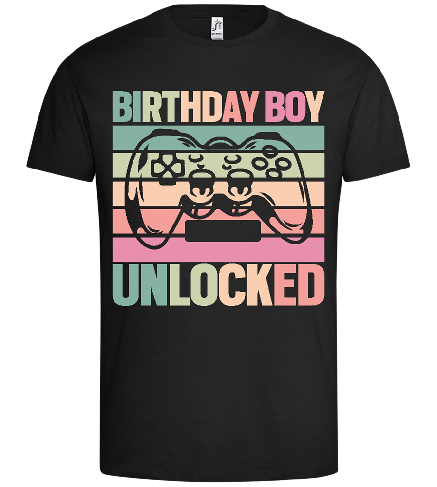 Unlocked Birthday Boy Design - Premium men's t-shirt_DEEP BLACK_front