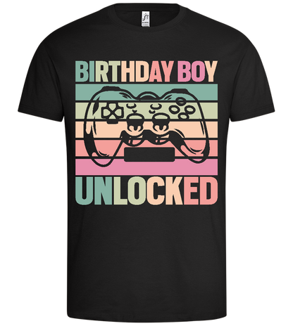 Unlocked Birthday Boy Design - Premium men's t-shirt_DEEP BLACK_front