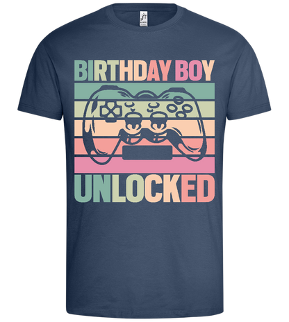 Unlocked Birthday Boy Design - Premium men's t-shirt_DENIM_front