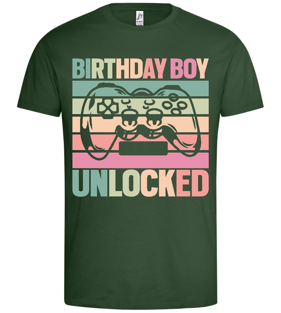 Unlocked Birthday Boy Design - Premium men's t-shirt_GREEN BOTTLE_front