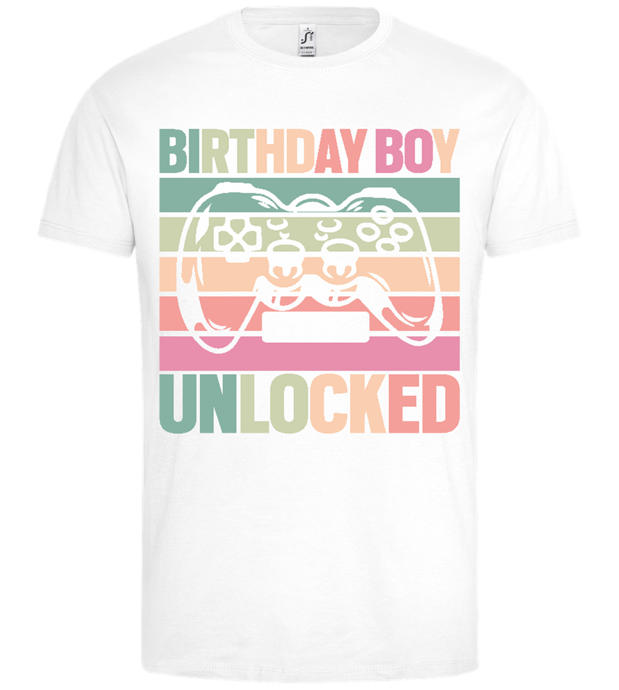 Unlocked Birthday Boy Design - Premium men's t-shirt_WHITE_front