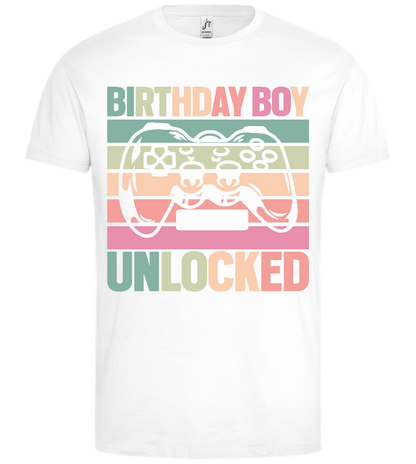 Unlocked Birthday Boy Design - Premium men's t-shirt_WHITE_front