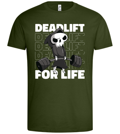 Deadlift for Life Design - Premium men's t-shirt_ARMY_front