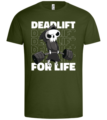 Deadlift for Life Design - Premium men's t-shirt_DARK KHAKI_front