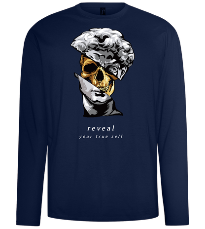 Reveal Your True Self Design - Comfort men's long sleeve t-shirt_MARINE_front