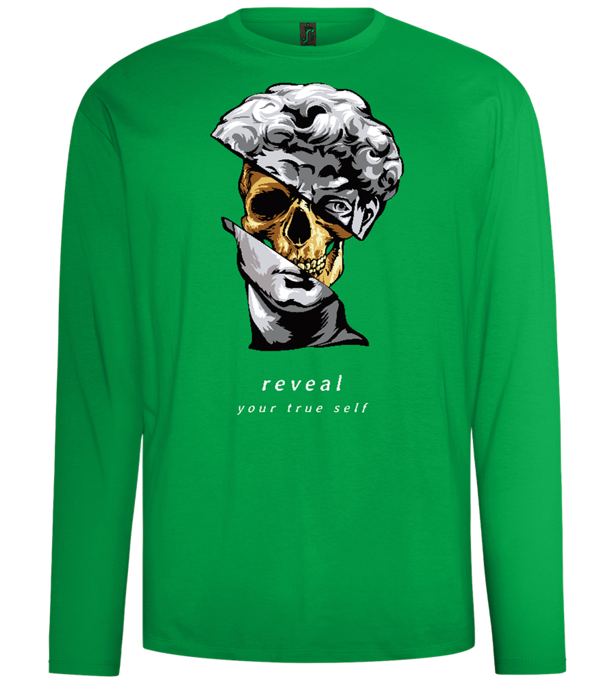 Reveal Your True Self Design - Comfort men's long sleeve t-shirt_MEADOW GREEN_front