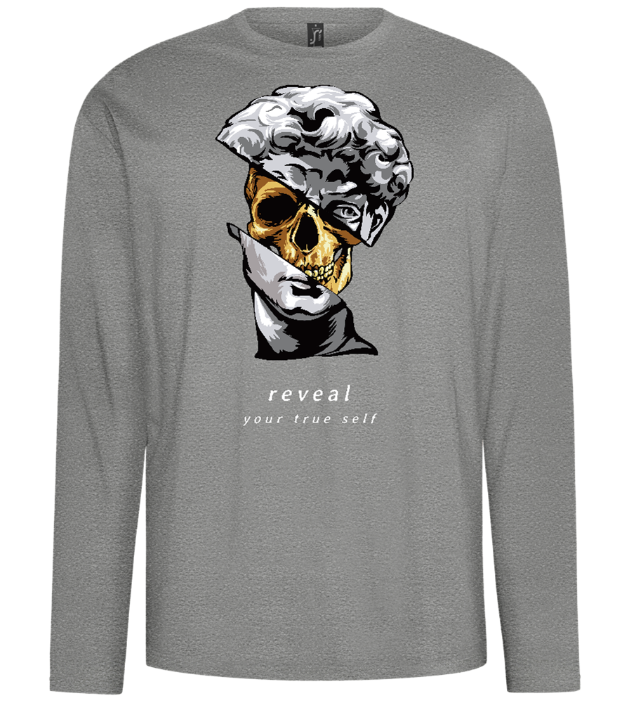 Reveal Your True Self Design - Comfort men's long sleeve t-shirt_ORION GREY_front