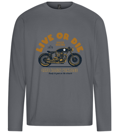 Cafe Racer Motor Design - Premium men's long sleeve t-shirt_MOUSE GREY_front