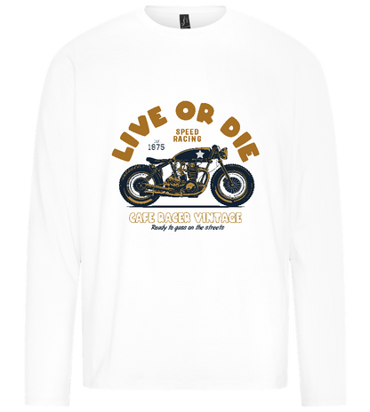 Cafe Racer Motor Design - Premium men's long sleeve t-shirt_WHITE_front