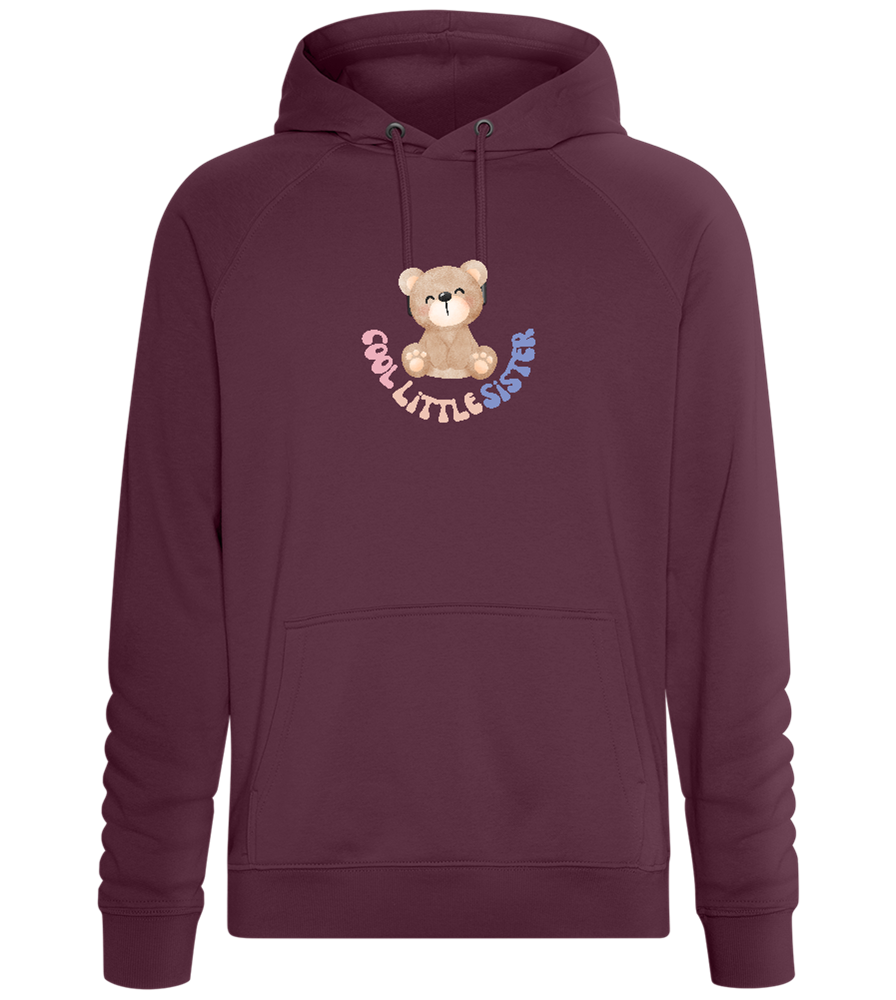 Cool Little Sister Teddy Bear Design - Comfort unisex hoodie_BORDEAUX_front