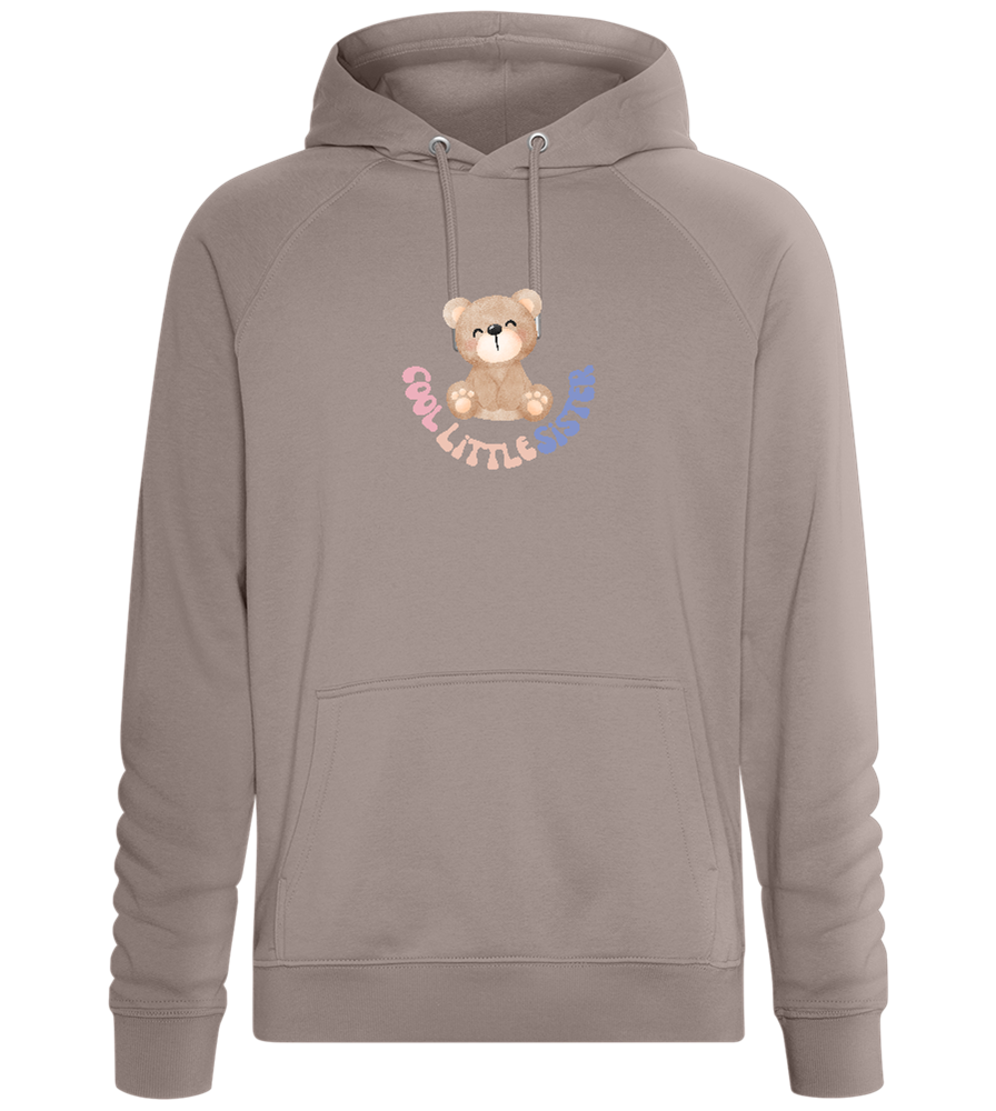 Cool Little Sister Teddy Bear Design - Comfort unisex hoodie_CHARCOAL CHIN_front