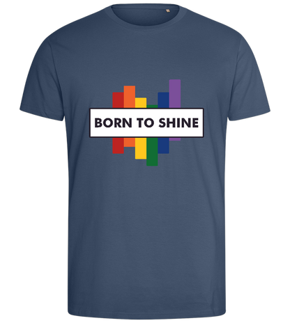 Born to Shine Design - Comfort men's fitted t-shirt_DENIM_front