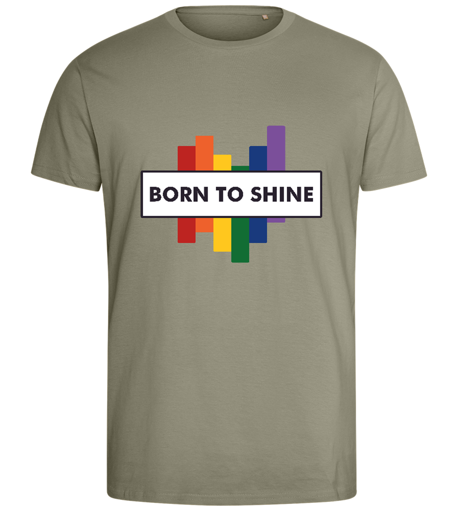 Born to Shine Design - Comfort men's fitted t-shirt_KHAKI_front