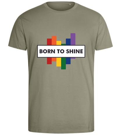 Born to Shine Design - Comfort men's fitted t-shirt_KHAKI_front