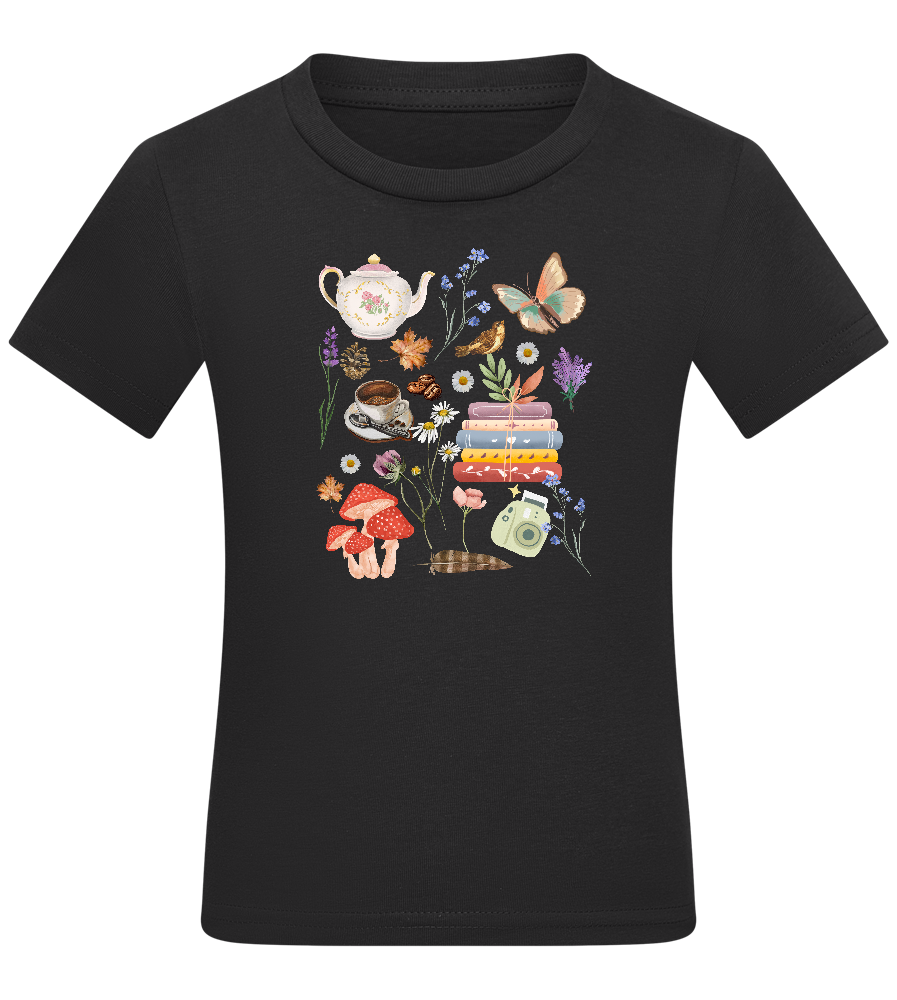 Autumn Vibes Design - Comfort kids fitted t-shirt_DEEP BLACK_front