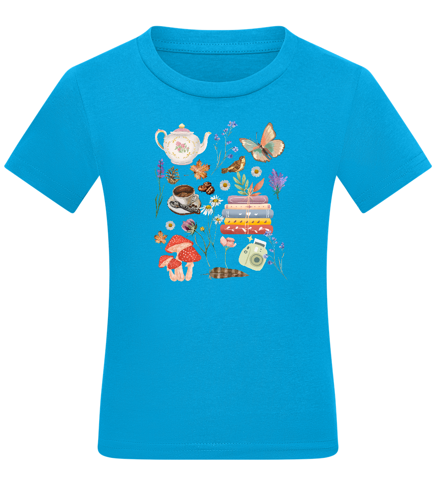 Autumn Vibes Design - Comfort kids fitted t-shirt_TURQUOISE_front