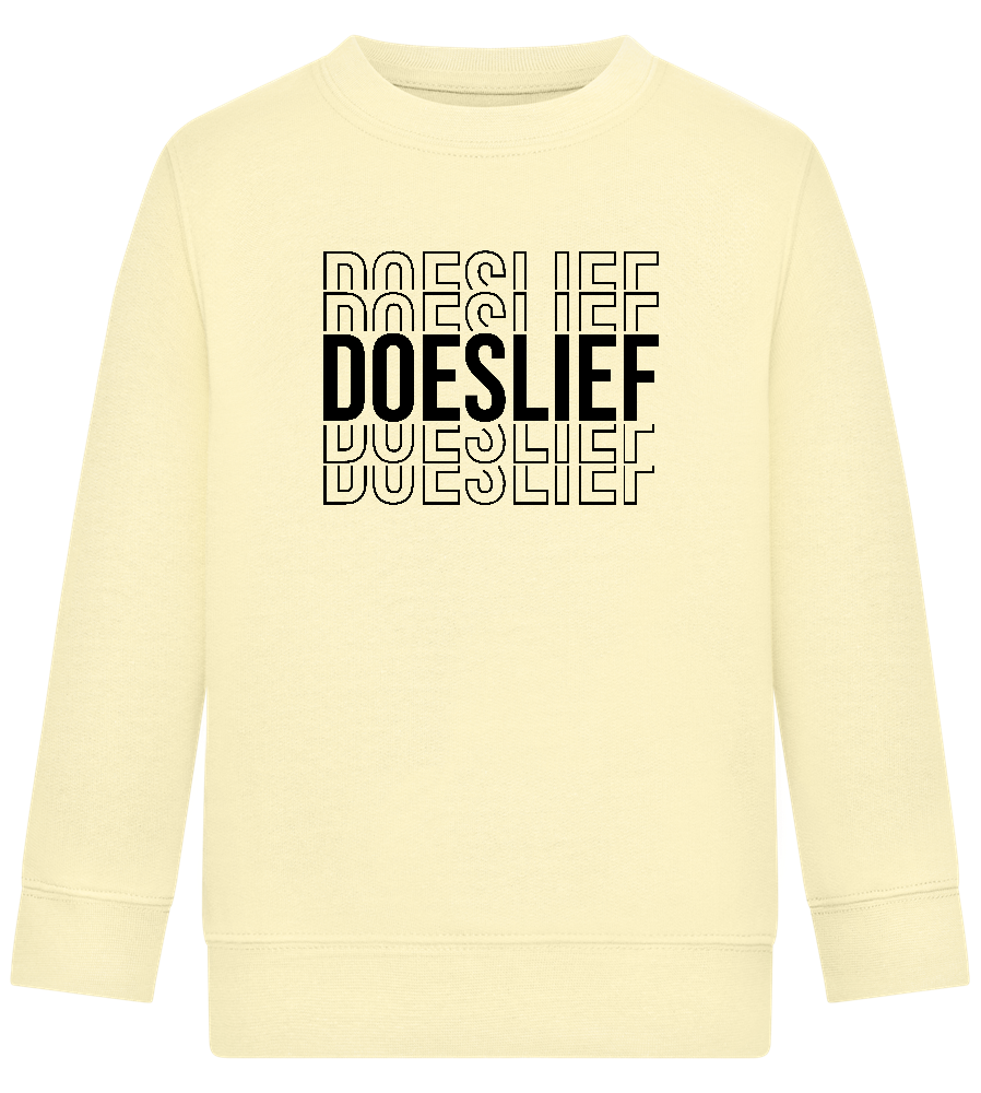 Doeslief Tekst Design - Comfort Kids Sweater_AMARELO CLARO_front