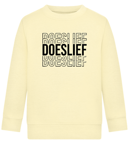 Doeslief Tekst Design - Comfort Kids Sweater_AMARELO CLARO_front