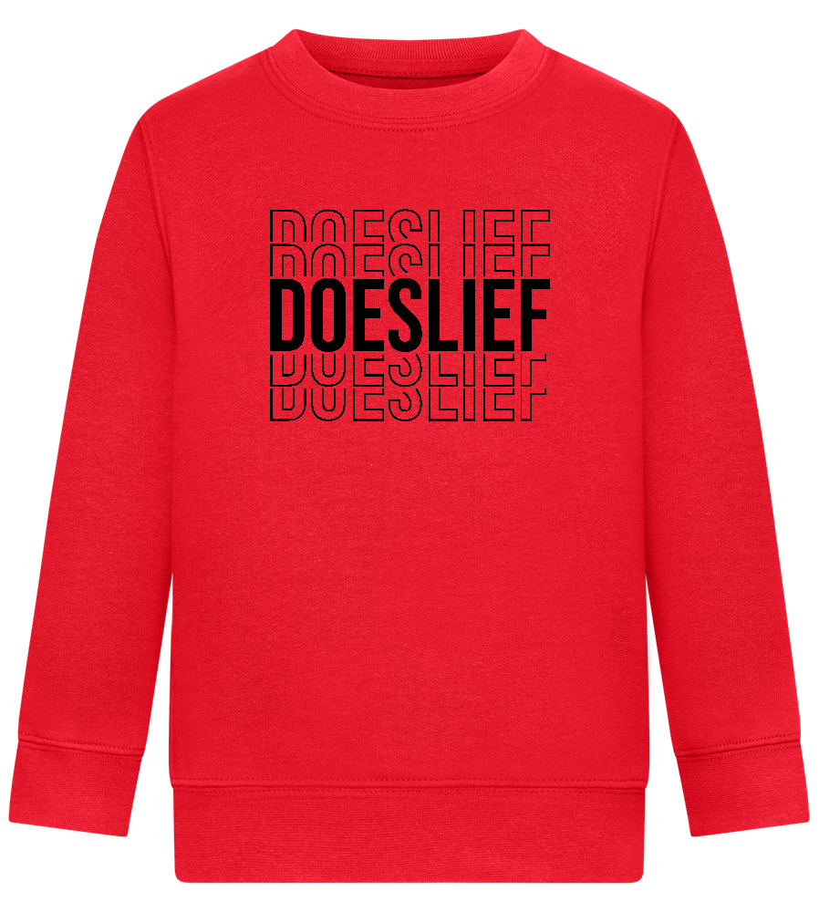 Doeslief Tekst Design - Comfort Kids Sweater_BRIGHT RED_front