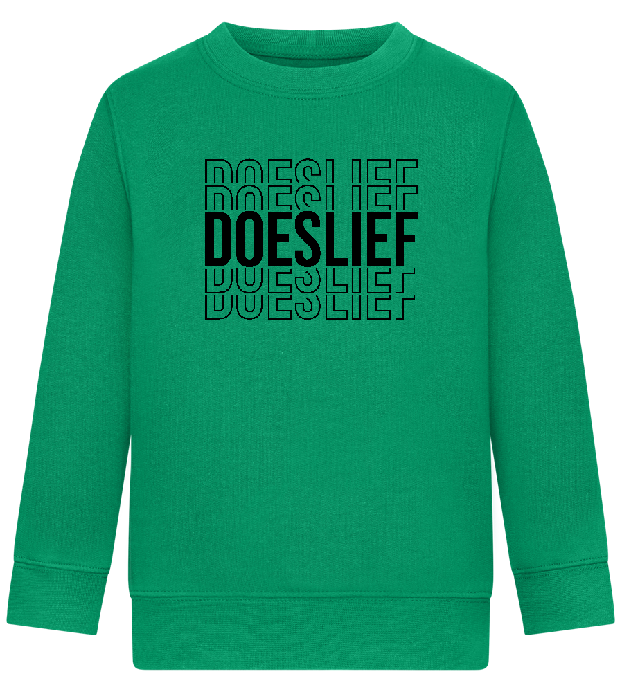 Doeslief Tekst Design - Comfort Kids Sweater_MEADOW GREEN_front