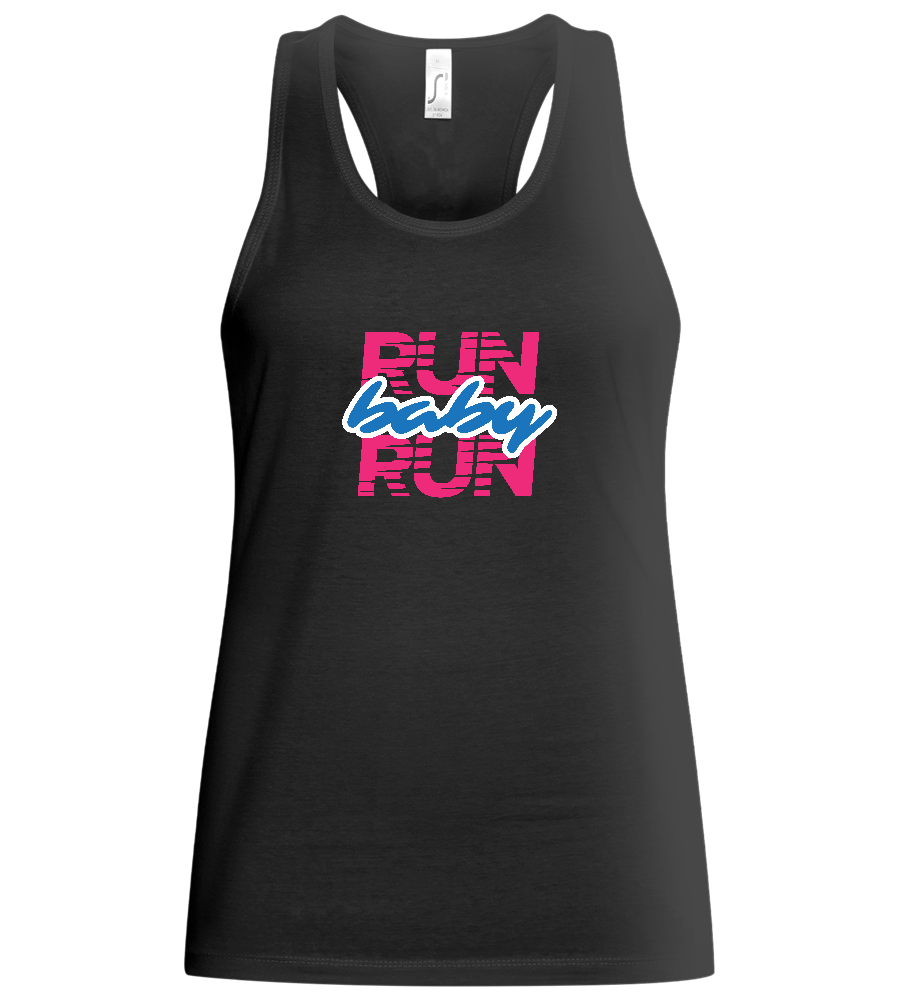 Run Baby Run Design - Basic women's tank top_DEEP BLACK_front