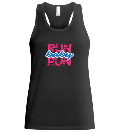 Run Baby Run Design - Basic women's tank top_DEEP BLACK_front