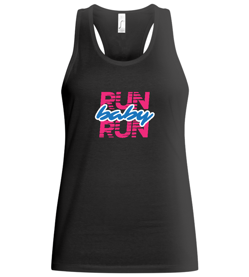 Run Baby Run Design - Basic women's tank top_DEEP BLACK_front