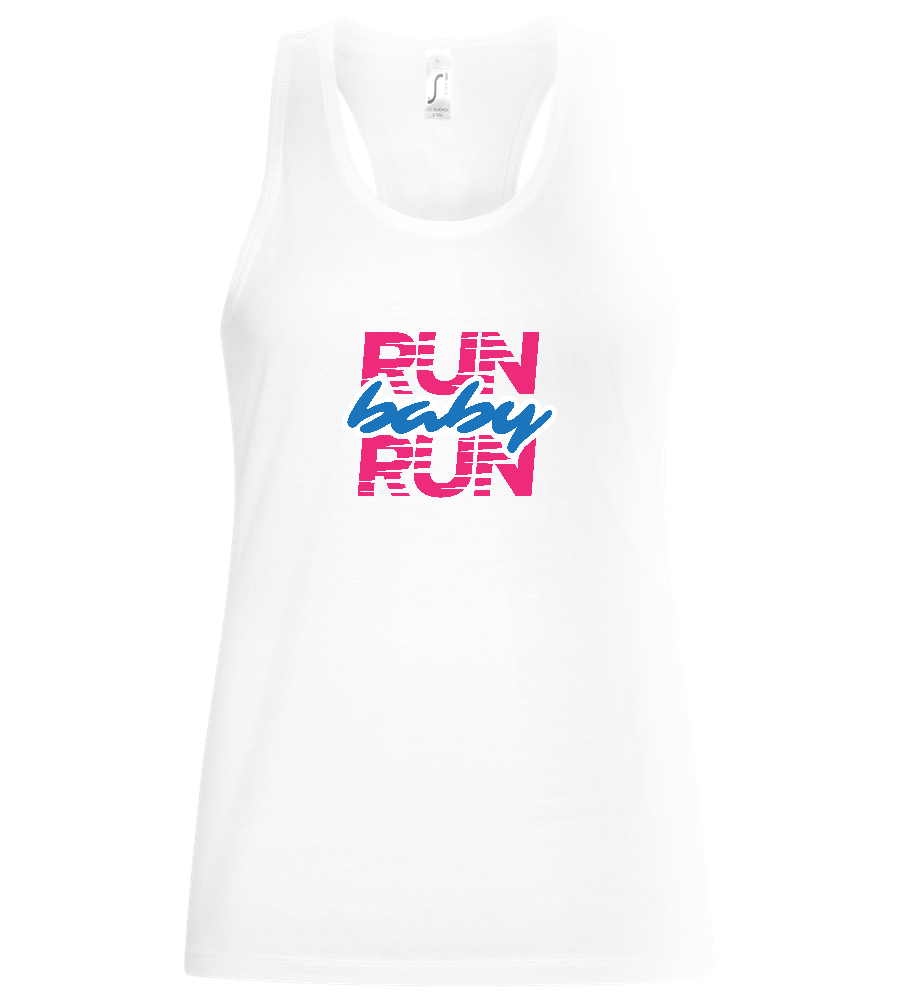 Run Baby Run Design - Basic women's tank top_WHITE_front