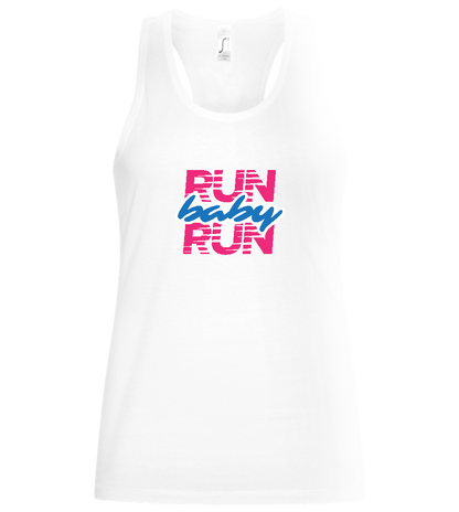 Run Baby Run Design - Basic women's tank top_WHITE_front