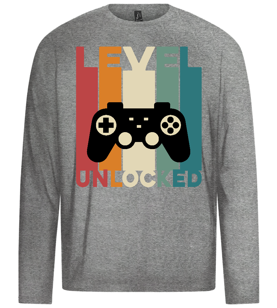 Level Unlocked Controller Design - Premium men's long sleeve t-shirt_ORION GREY_front