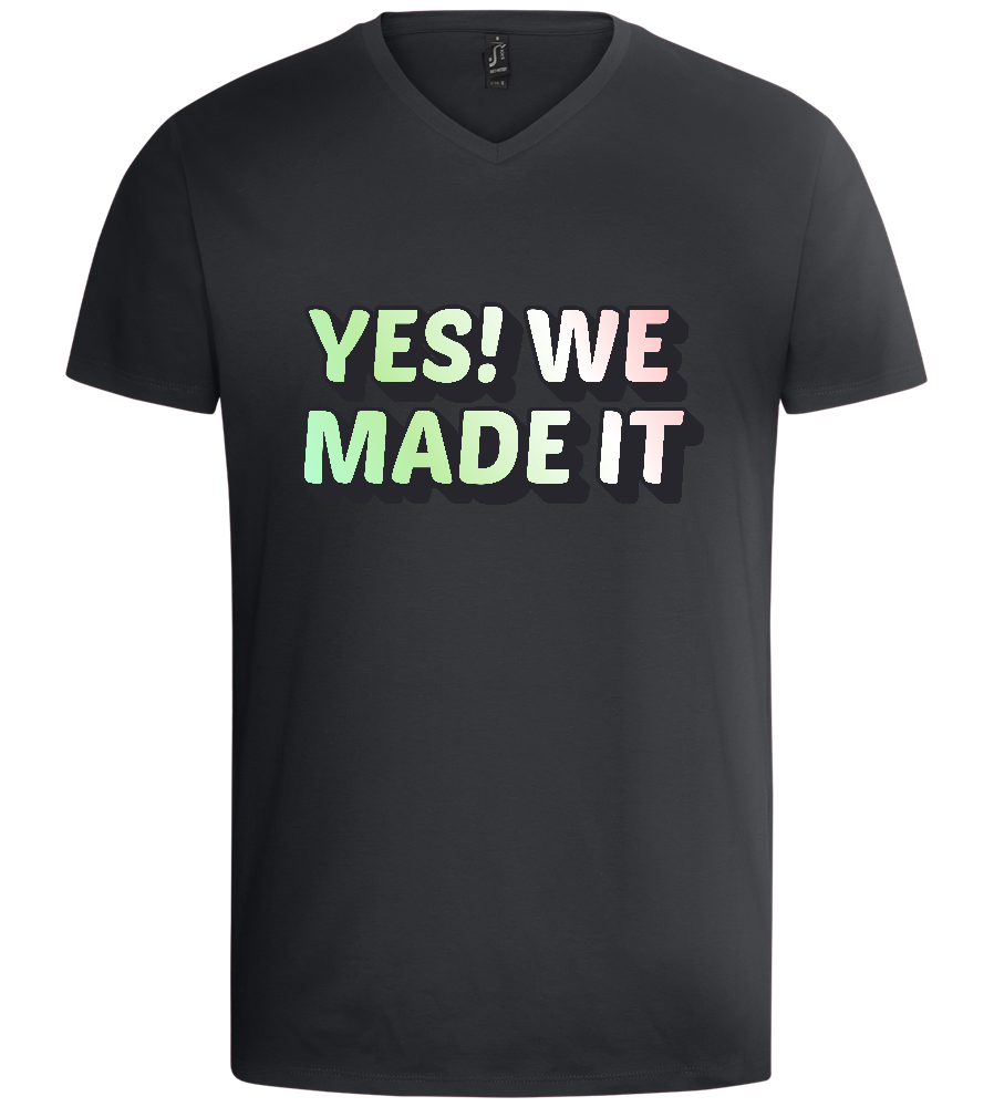 Yes! We Made It Design - Basic men's v-neck t-shirt_DARK GRAY_front