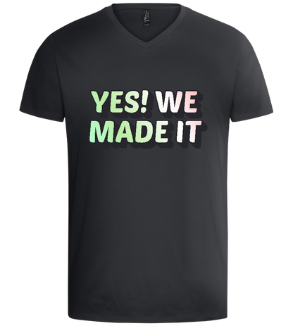 Yes! We Made It Design - Basic men's v-neck t-shirt_DARK GRAY_front