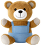 Teddy Bear Plush with Dungarees_BLUE_front