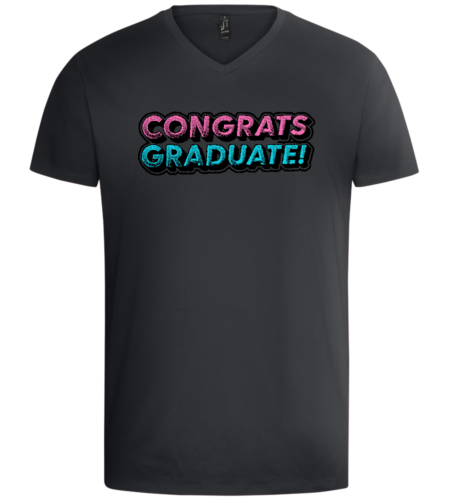 Congrats Graduate Design - Basic men's v-neck t-shirt_DARK GRAY_front