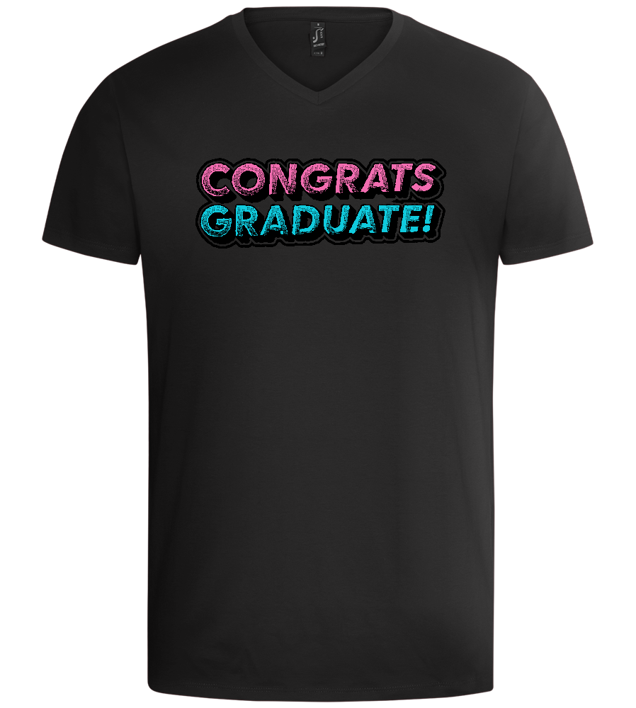 Congrats Graduate Design - Basic men's v-neck t-shirt_DEEP BLACK_front