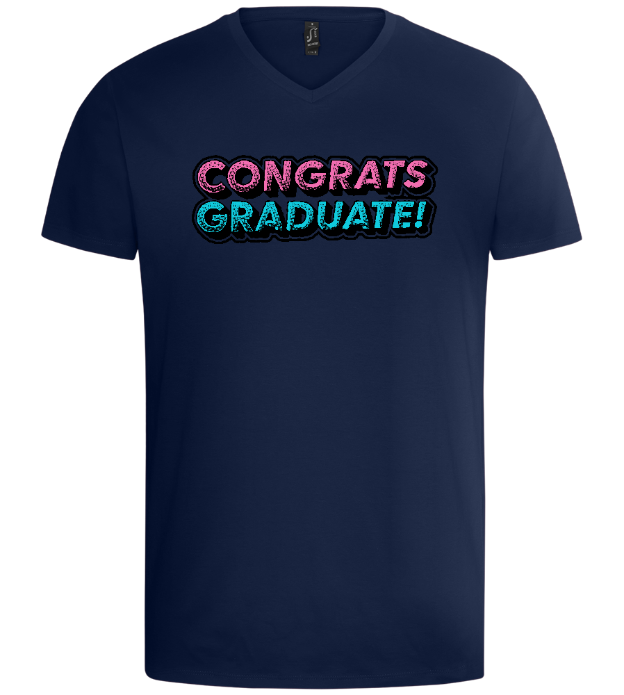 Congrats Graduate Design - Basic men's v-neck t-shirt_MARINE_front