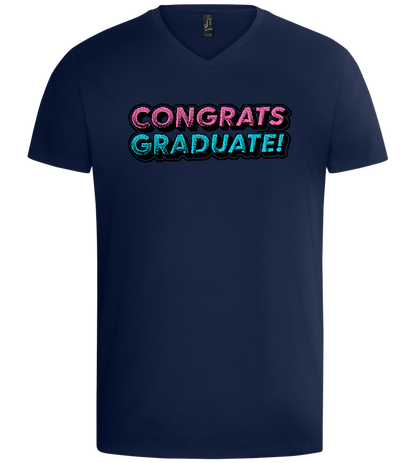 Congrats Graduate Design - Basic men's v-neck t-shirt_MARINE_front