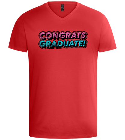 Congrats Graduate Design - Basic men's v-neck t-shirt_RED_front