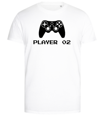 Player 2 Game Design - Premium men's close fitting t-shirt_WHITE_front