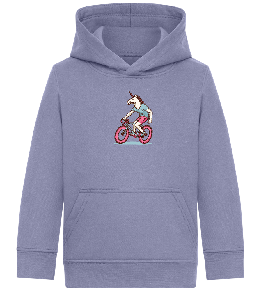 Unicorn On Bicycle Design - Comfort Kids Hoodie_BLUE_front