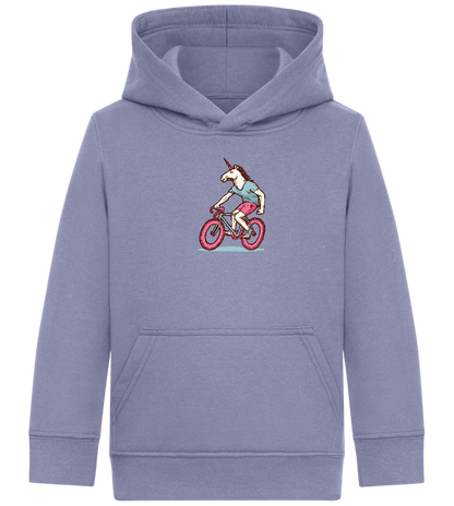 Unicorn On Bicycle Design - Comfort Kids Hoodie_BLUE_front