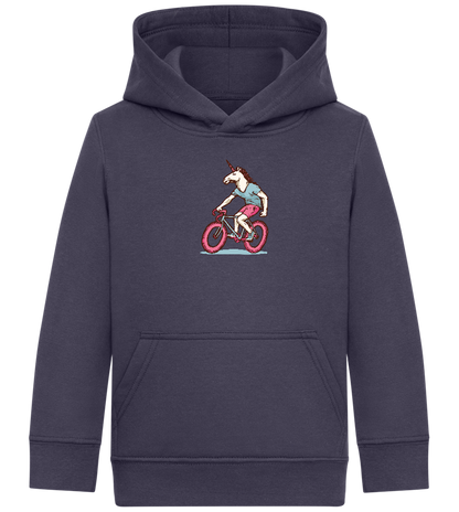 Unicorn On Bicycle Design - Comfort Kids Hoodie_FRENCH NAVY_front