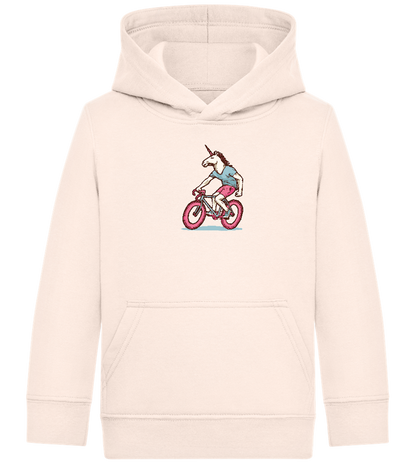 Unicorn On Bicycle Design - Comfort Kids Hoodie_LIGHT PEACH ROSE_front